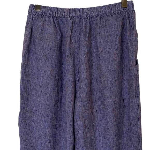 FLAX By Jeanne Engelhart 100% Linen Top (Med) Pants (Sm) Woven Lagenlook Set - Picture 13 of 16